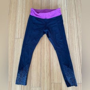 Lululemon pants, navy/purple/sparkle size 8